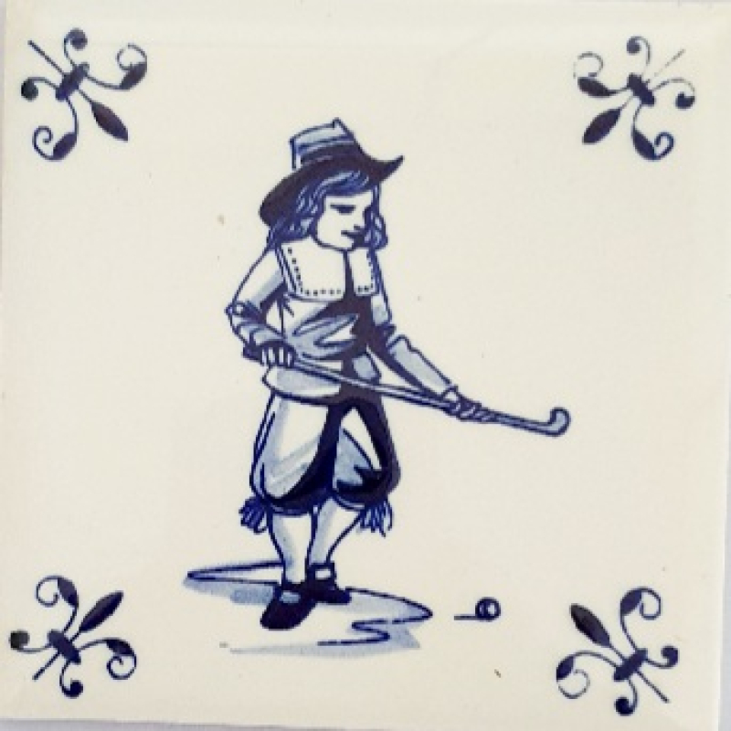 Oud Hollandse tegel golfer